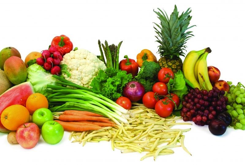 Fruit and vegetables.